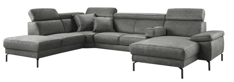 Hoekbank links Tusari microleder antraciet premium comfort