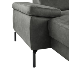 Hoekbank rechts Tusari microleder antraciet excellent comfort