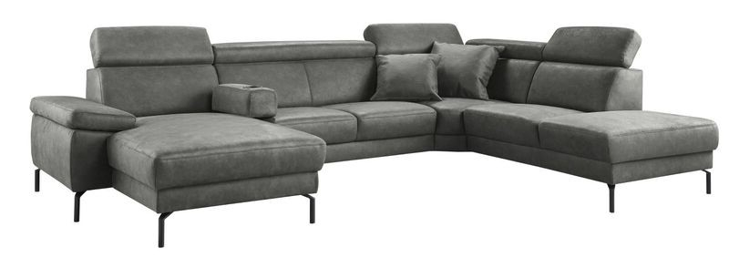 Hoekbank rechts Tusari microleder antraciet premium comfort