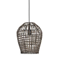 Hanglamp Scarperio rond 31 cm rotan bruin