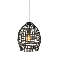 Hanglamp Orcia rond 30 cm rotan zwart