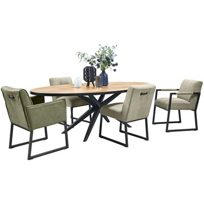 Eettafel Sandton 250x128 cm ovaal