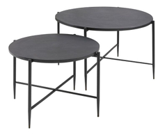 Salontafelset Pilunio 64 en 84 cm rond zwart