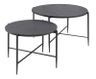 Salontafelset Pilunio 64 en 84 cm rond zwart