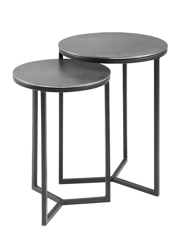 Bijzettafelset Pilunio 33 en 40 cm rond nikkel