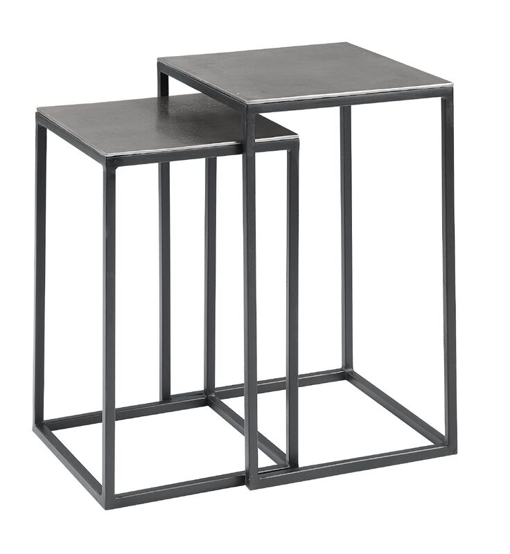 Bijzettafelset Pilunio 32 en 35 cm vierkant nikkel