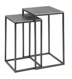Bijzettafelset Pilunio 32 en 35 cm vierkant nikkel