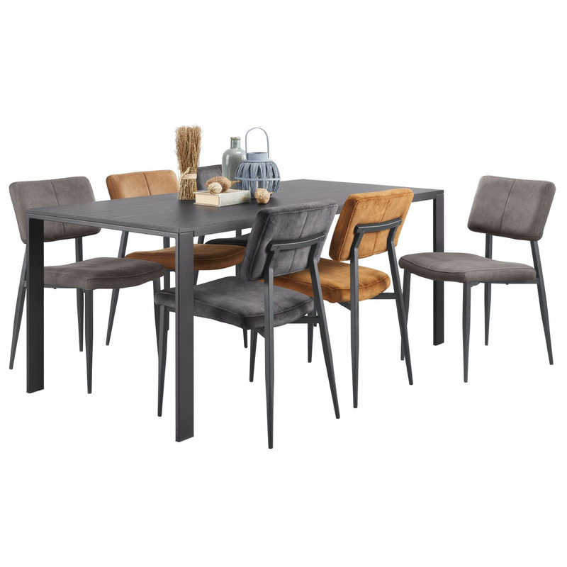 Eetkamerstoel Gento velvet antraciet