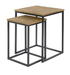 Bijzettafelset Pandera 30 en 40 cm vierkant mango naturel