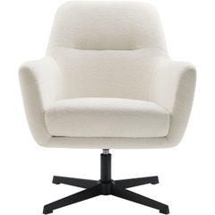 Draaifauteuil Tarkio bouclé wit