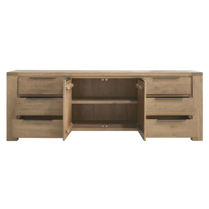 Dressoir Valvola (222 cm) acaciahout smoked brown
