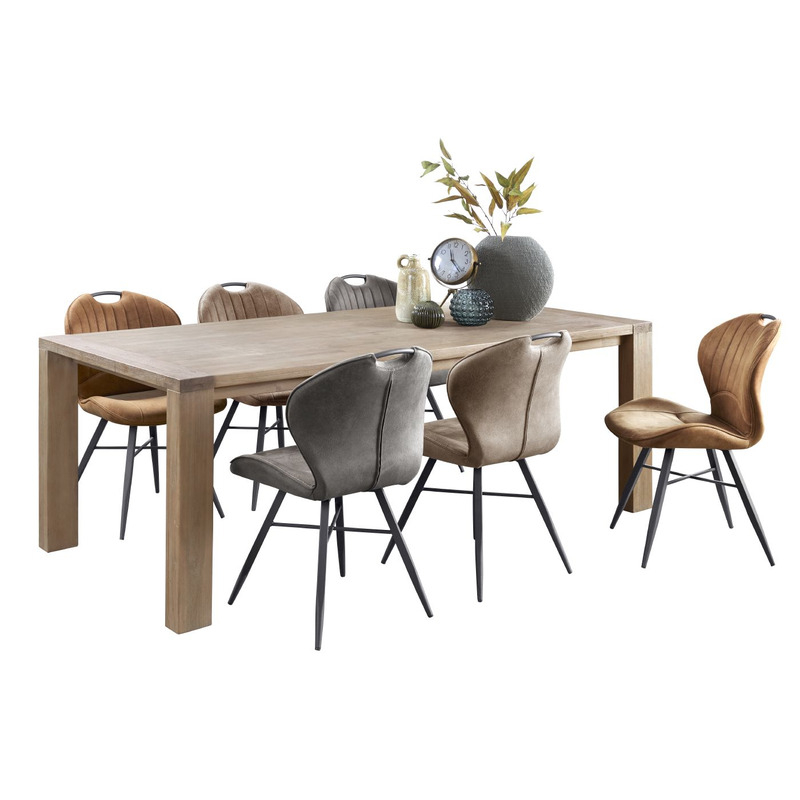 Eettafel Valvola 220x100 acaciahout smoked brown