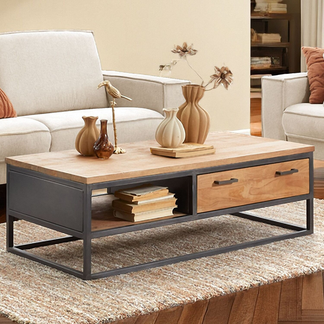 Salontafel Mesola 65x130 cm rond mango natural