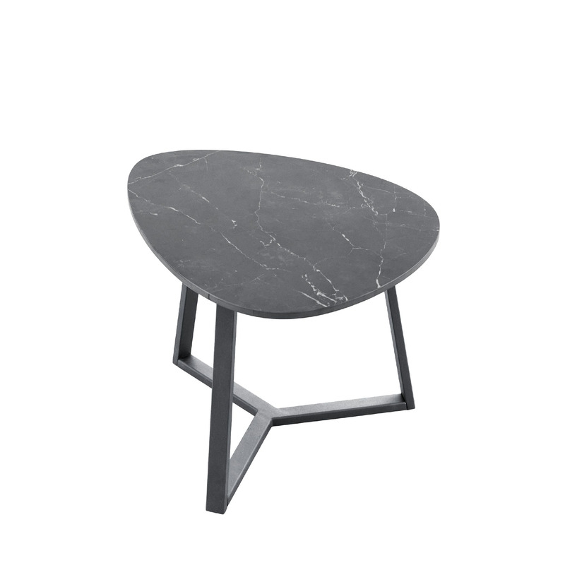Salontafel Lineto 47x61 cm organisch zwart keramiek