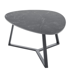 Salontafel Lineto 64x80 cm organisch zwart keramiek