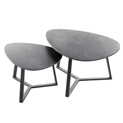 Salontafel Lineto 64x80 cm organisch zwart keramiek