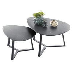 Salontafel Lineto 64x80 cm organisch zwart keramiek