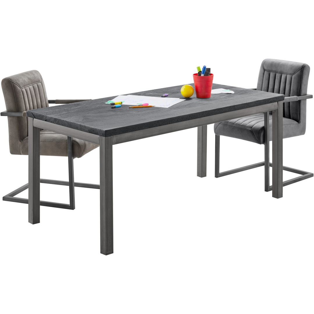 Kindertafel Tratto 110x55 cm rechthoekig mango zwart
