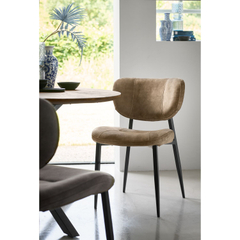 Eetkamerstoel Gomba velvet lichtbruin