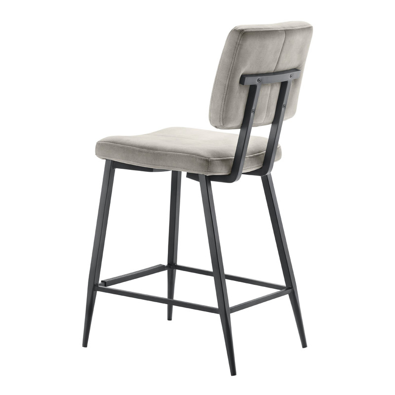 Barkruk Gento velvet lichtgrijs