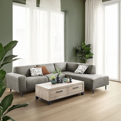 Hoekbank rechts Pantini microleder grafiet basic comfort