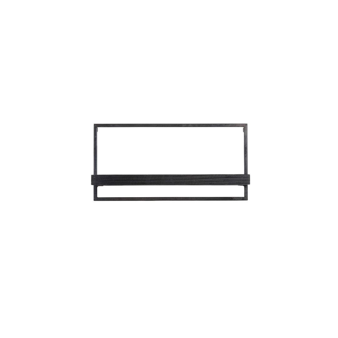 Wandplank Pardal hout metaal 30x60 cm zwart