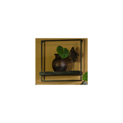 Wandplank Pardal hout metaal 50x50 cm zwart