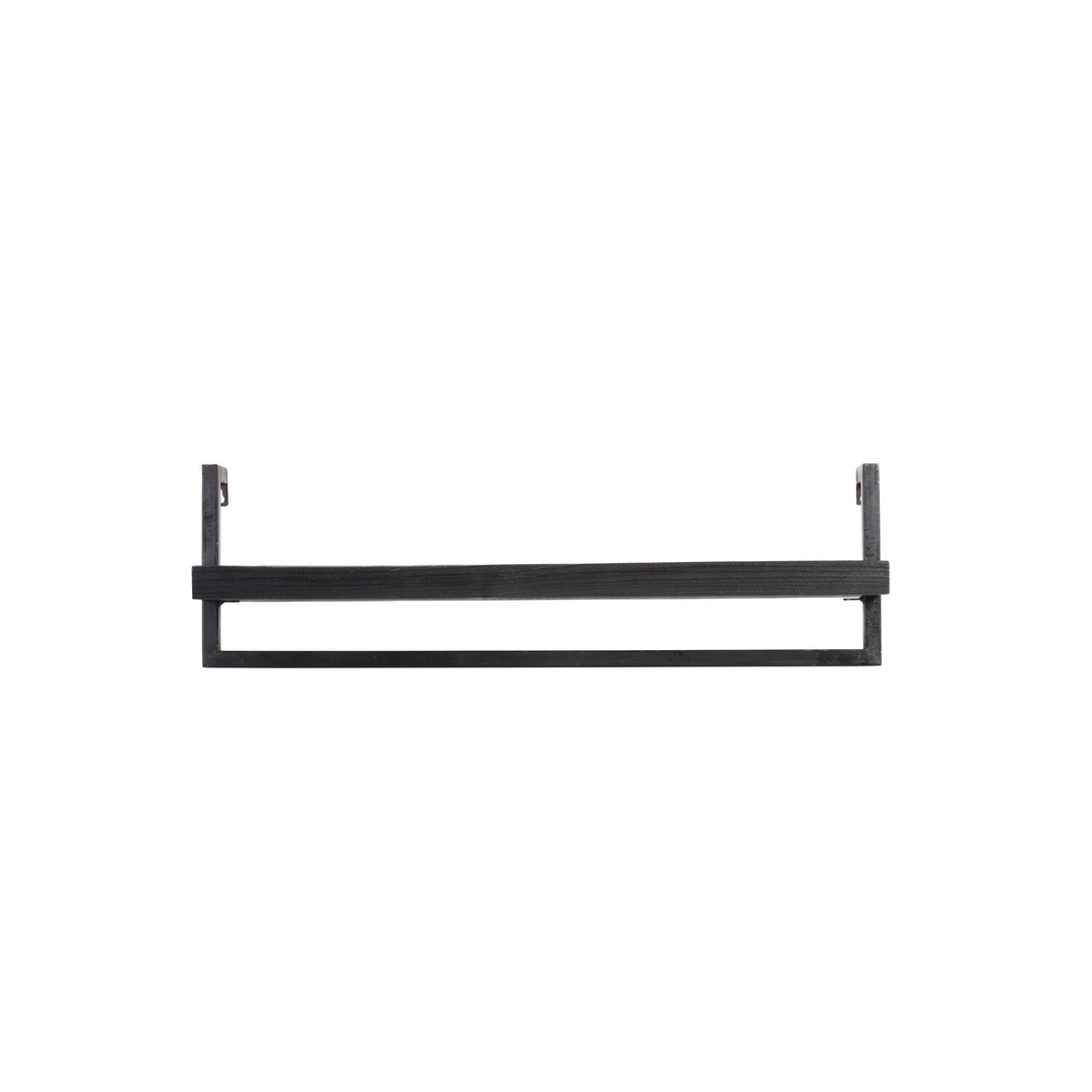 Wandplank Pardal hout metaal 24x80 cm zwart