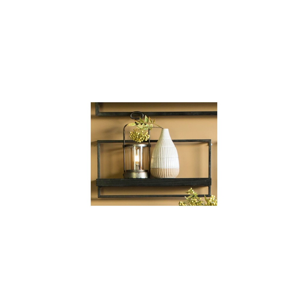 Wandplank Pardal hout metaal 24x80 cm zwart