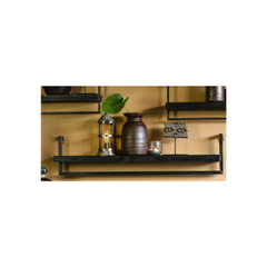 Wandplank Pardal hout metaal 24x120 cm zwart