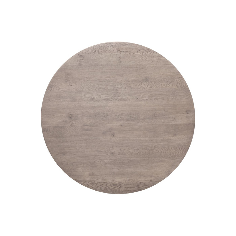 Eettafel Tavolo eikenhout 130 cm rond lichtgrijs