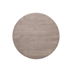 Eettafel Tavolo eikenhout 130 cm rond lichtgrijs