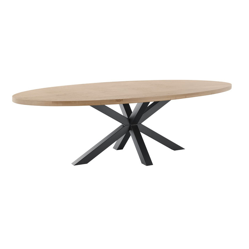 Eettafel Tavolo eikenhout 260x125 cm ovaal naturel grijs