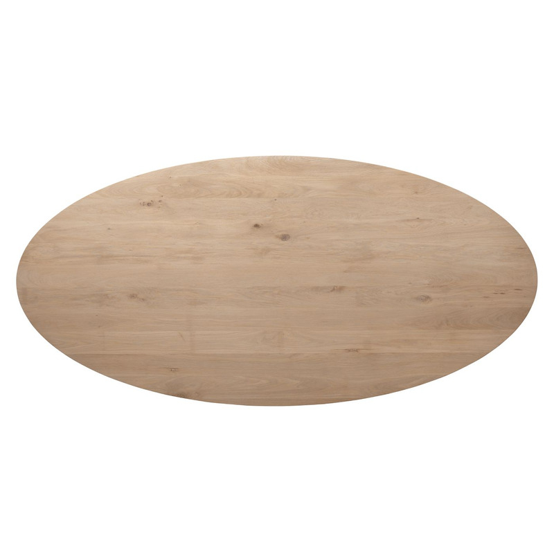 Eettafel Tavolo eikenhout 260x125 cm ovaal naturel grijs