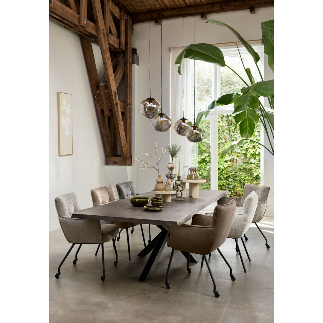 Eettafel Tavolo eikenhout 280x110 cm rechthoekig grijs