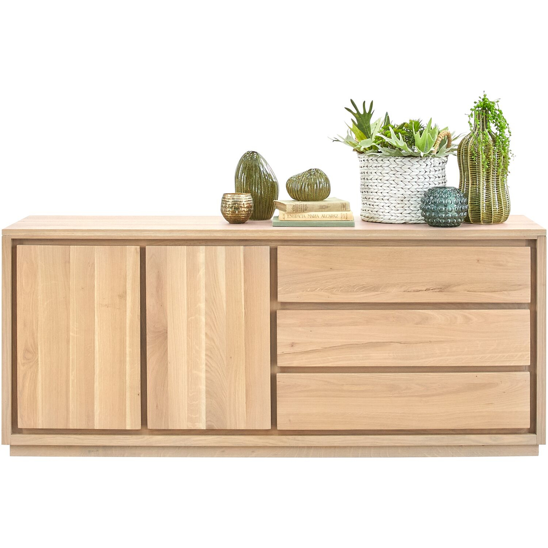 Dressoir Lavio (164 cm) eiken naturel grijs