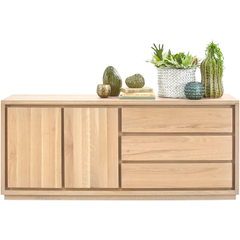 Dressoir Lavio (164 cm) eiken naturel grijs
