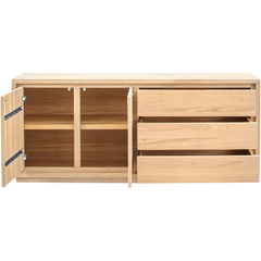 Dressoir Lavio (164 cm) eiken naturel grijs