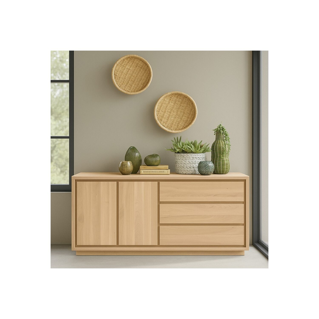 Dressoir Lavio (164 cm) eiken naturel grijs
