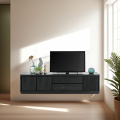 TV-meubel Lavio (203 cm) eiken zwart