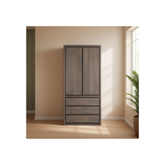 Opbergkast Lavio (86 cm) eiken grafiet