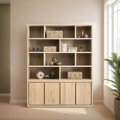 Wandmeubel Lavio eiken 164 cm naturel grijs