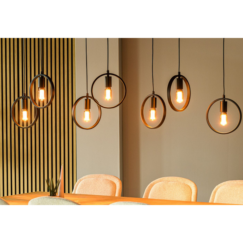 Hanglamp Girare zwart metaal 7-lichts