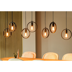 Hanglamp Girare zwart metaal 7-lichts