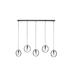Hanglamp Girare zwart metaal 5-lichts