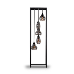 Vloerlamp frame smoke glas 5-lichts - Lungo