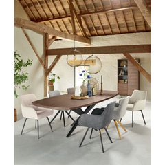 Eetkamerstoel Turelli bouclé beige