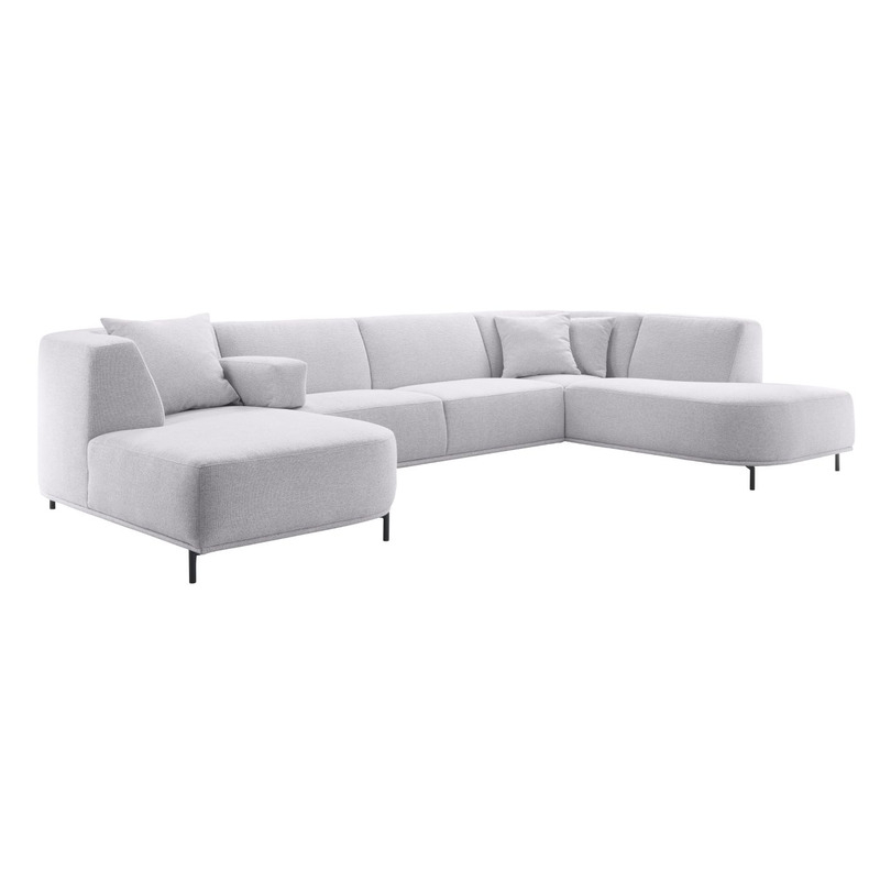 Hoekbank rechts Pantini lichtgrijs premium comfort