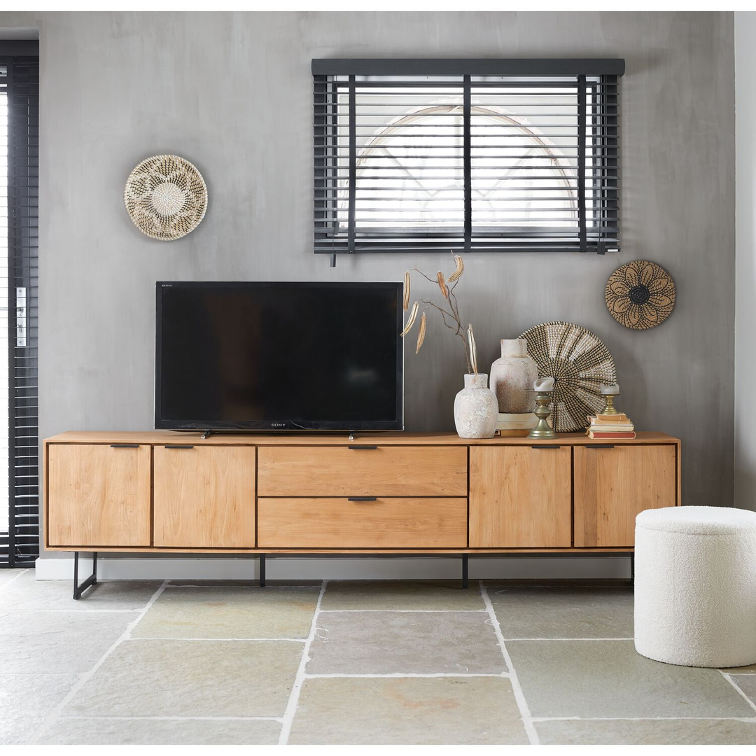 Tv-meubel Aska (234 Cm) teak naturel brushed