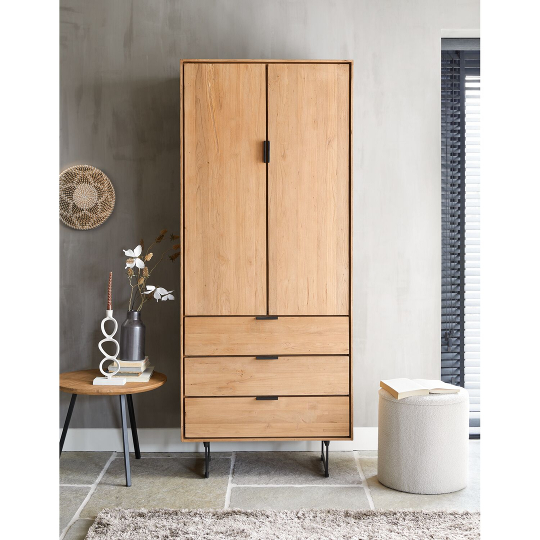 Boekenkast Aska (80 Cm) teak naturel brushed